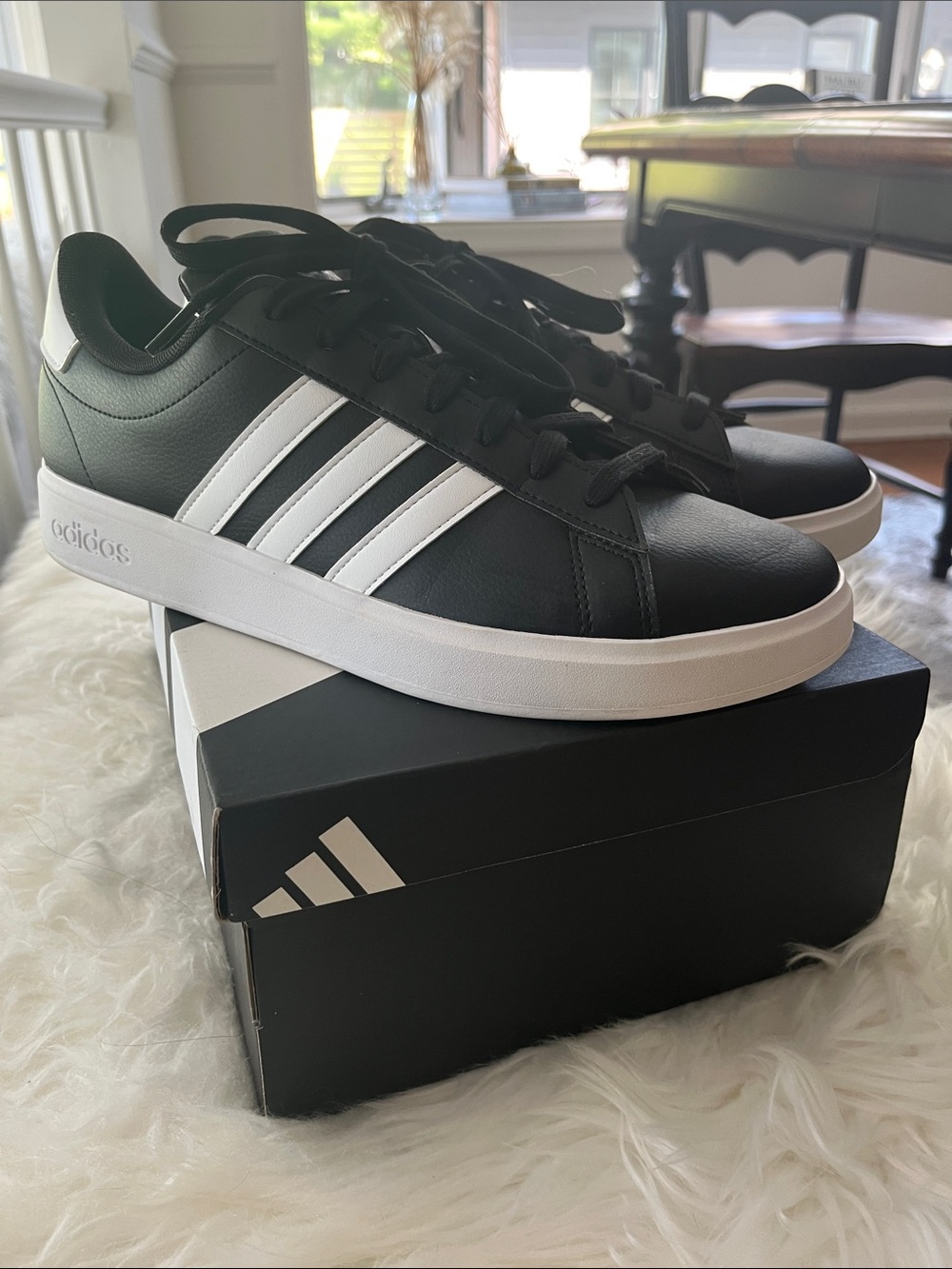 adidas Men’s Black & White Low-Top Sneakers